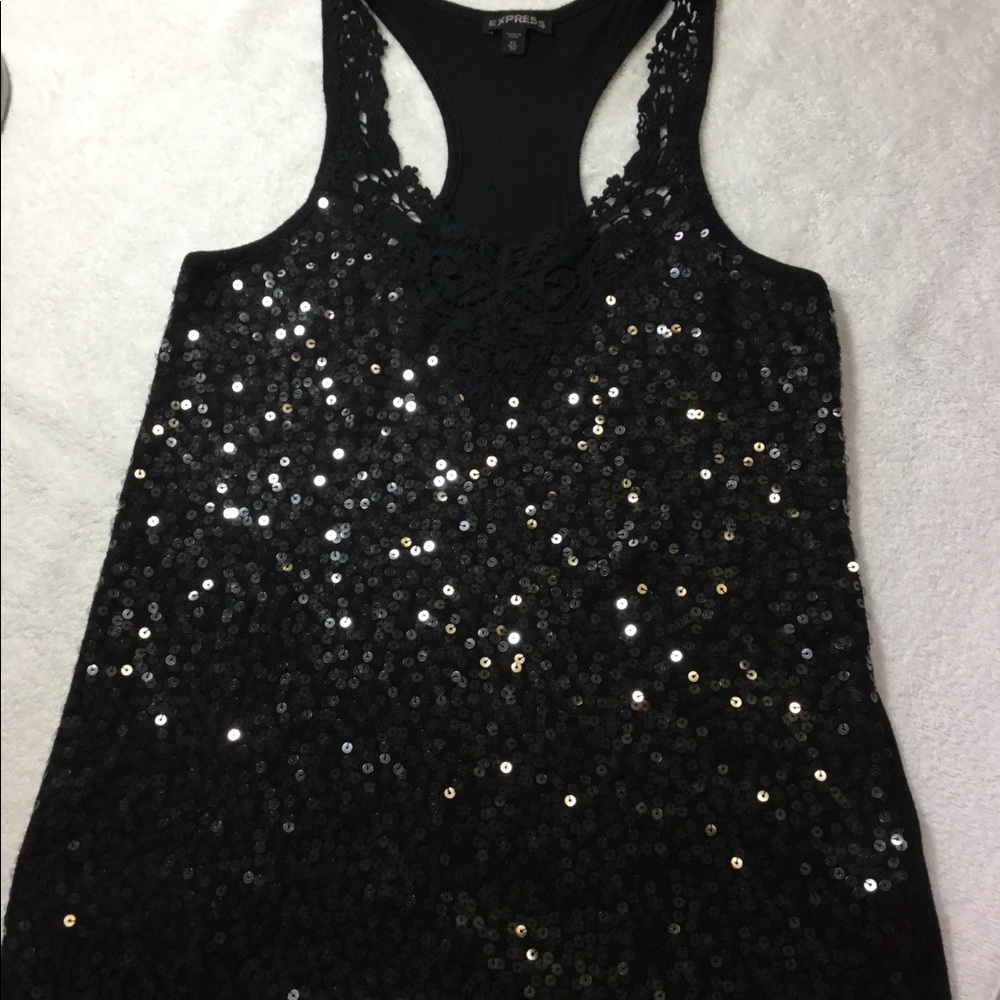 Express black sequin top - Picture 4 of 5